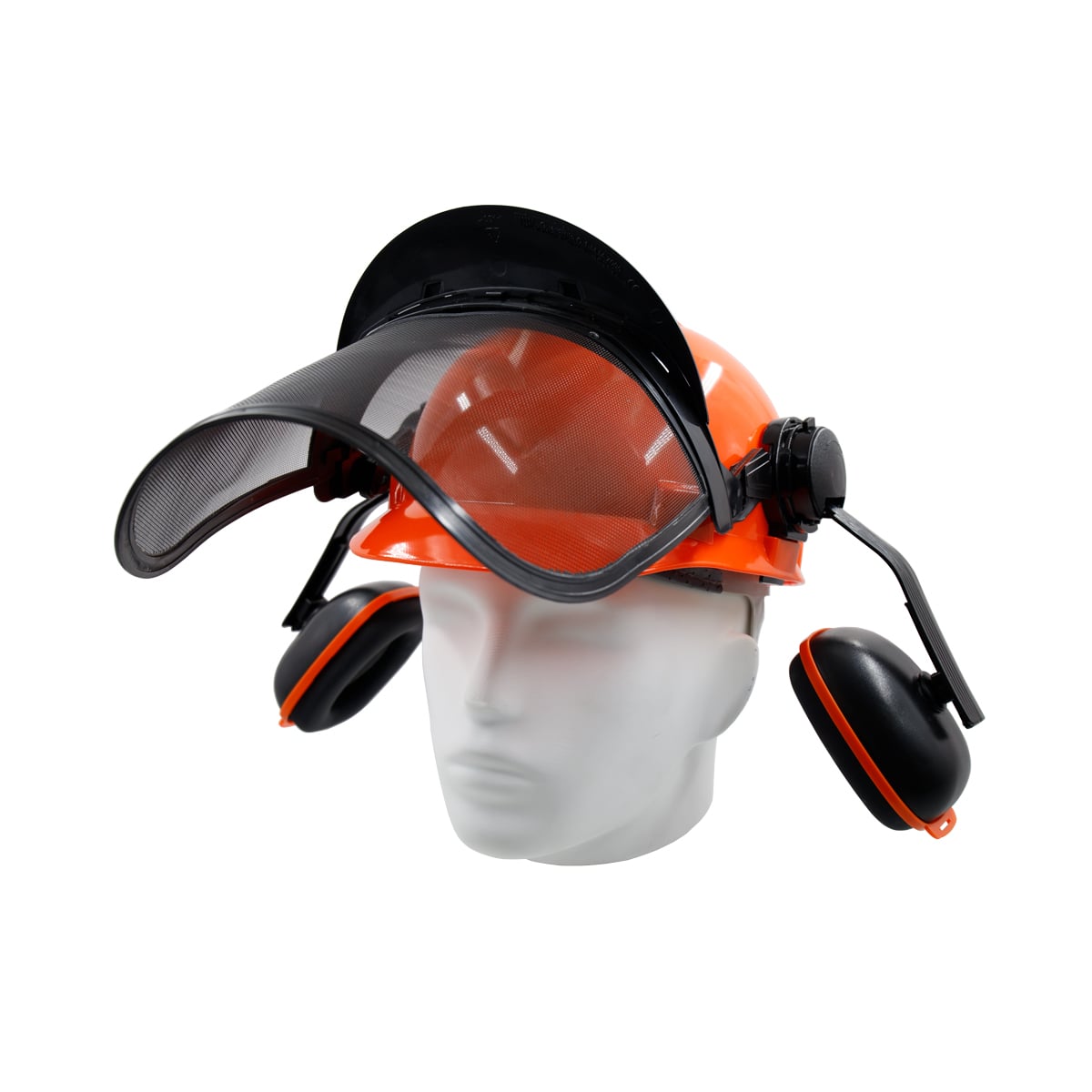 SGS Protective Helmet for Landscapers with Ear Defenders and Face Shield